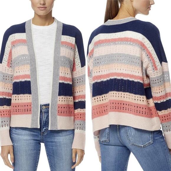 360 Cashmere striped‎ multi color sweater cardigan size small - Picture 1 of 9